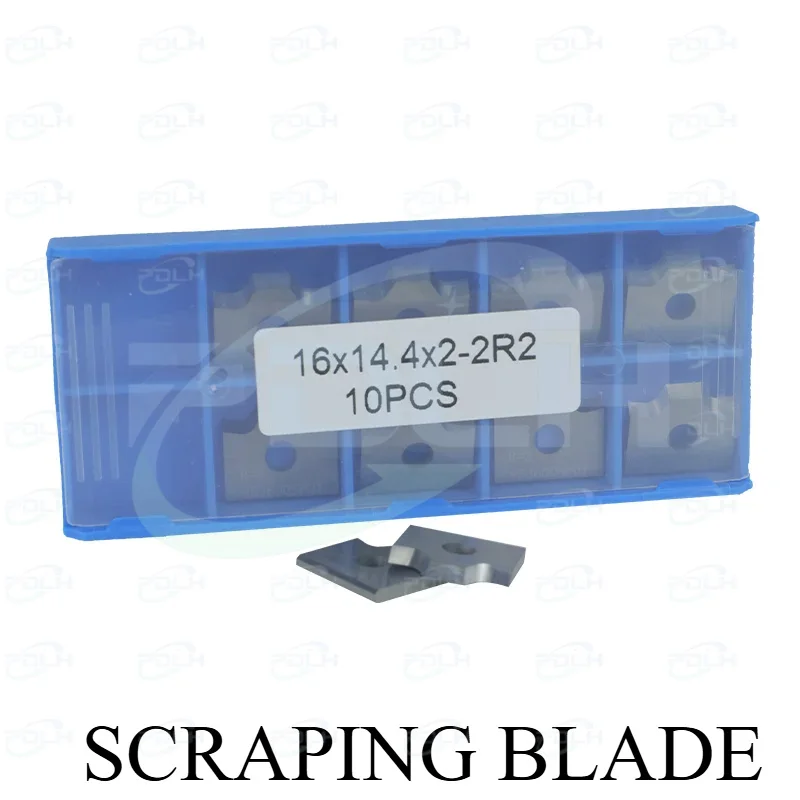 10PCS 16x14.4x2mm 2R2 Carbide Scraping Blade Knive Scraper For Edge Banding Machine Tool Accesssories