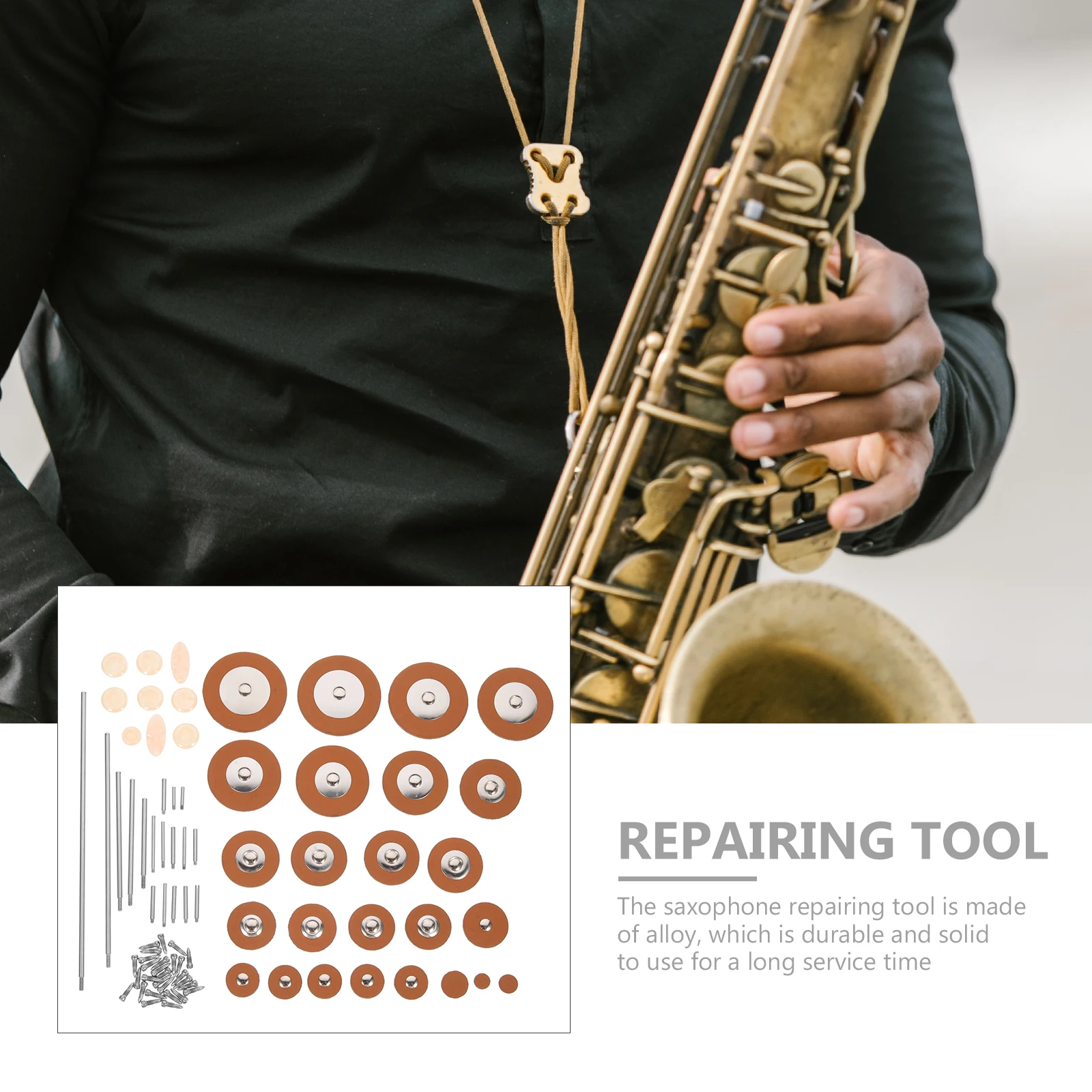 

Saxophone Repair Tool Kit Parts Tools Maintenance Sound Hole Pad Screw Screws Alto Sax Repair Set Music Instrument Accessories