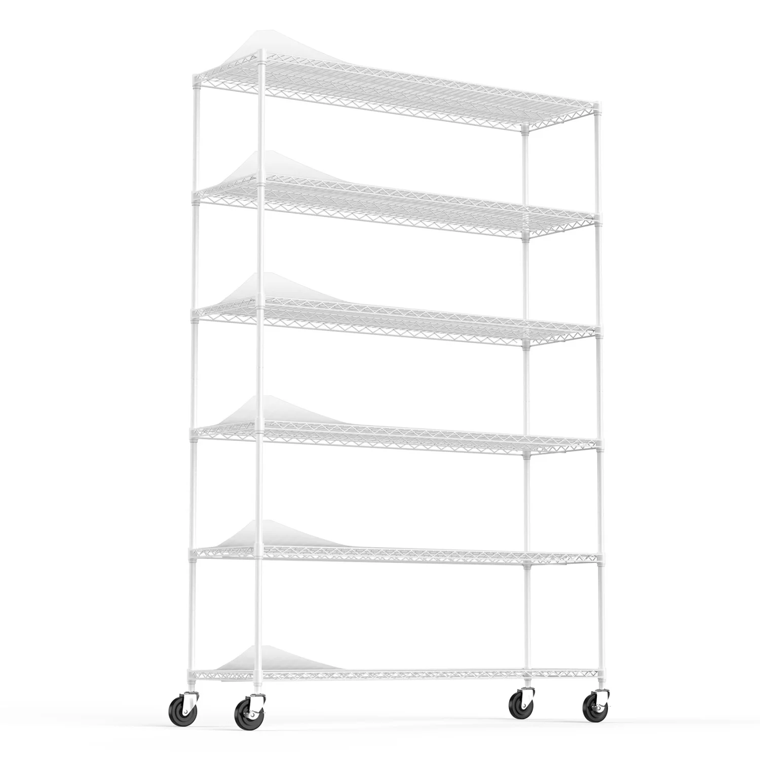 6 Tier Wire Shelving Unit, Height Adjustable Metal Garage Storage Shelves, 6000 LBS NSF Certified, Heavy Duty Wire Rack with Whe