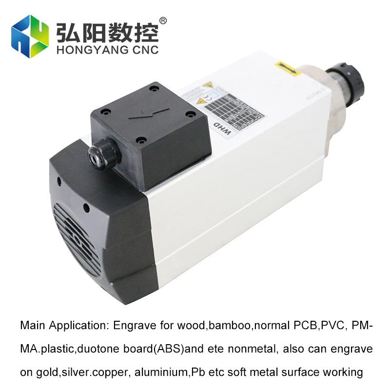 CNC 스퀘어 공랭식 스핀들 모터, CNC 라우터 조각 밀링 기계용, 6.0KW ER32, 220v, 380v, 18000rpm, 300HZ