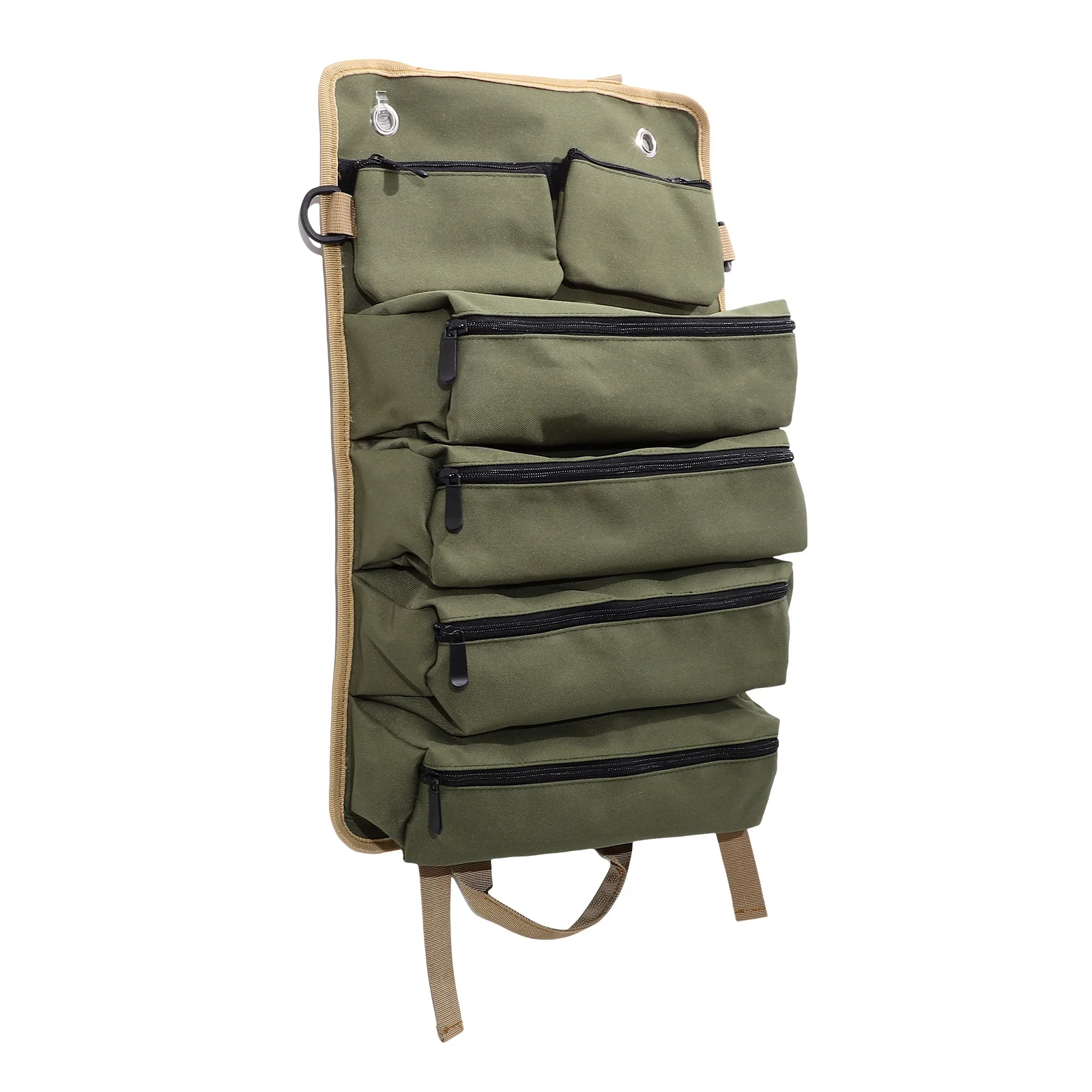 Multi-Functional Roll-Up Hardware Bag Portable Tool Organizer for Gardening Electrical Woodworking Easy Access Storage Pouch