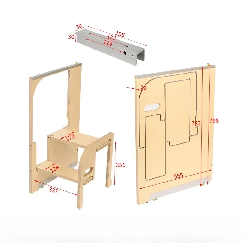 

Ультратонкий Маленький Многофункциональный Скрытый Функциональный Мебельный Шкаф-Трансформер для Детей с Лестницей-Стремянкой 2-в-3, Складной, для Дома