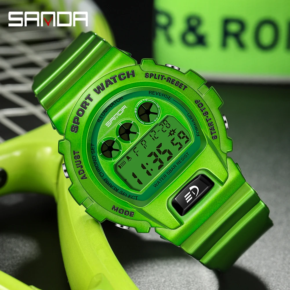 

Sanda New Light Color Single-chip Electronic Watch Male and Female Students Fashion Multi-functional Trend Waterproof Watch