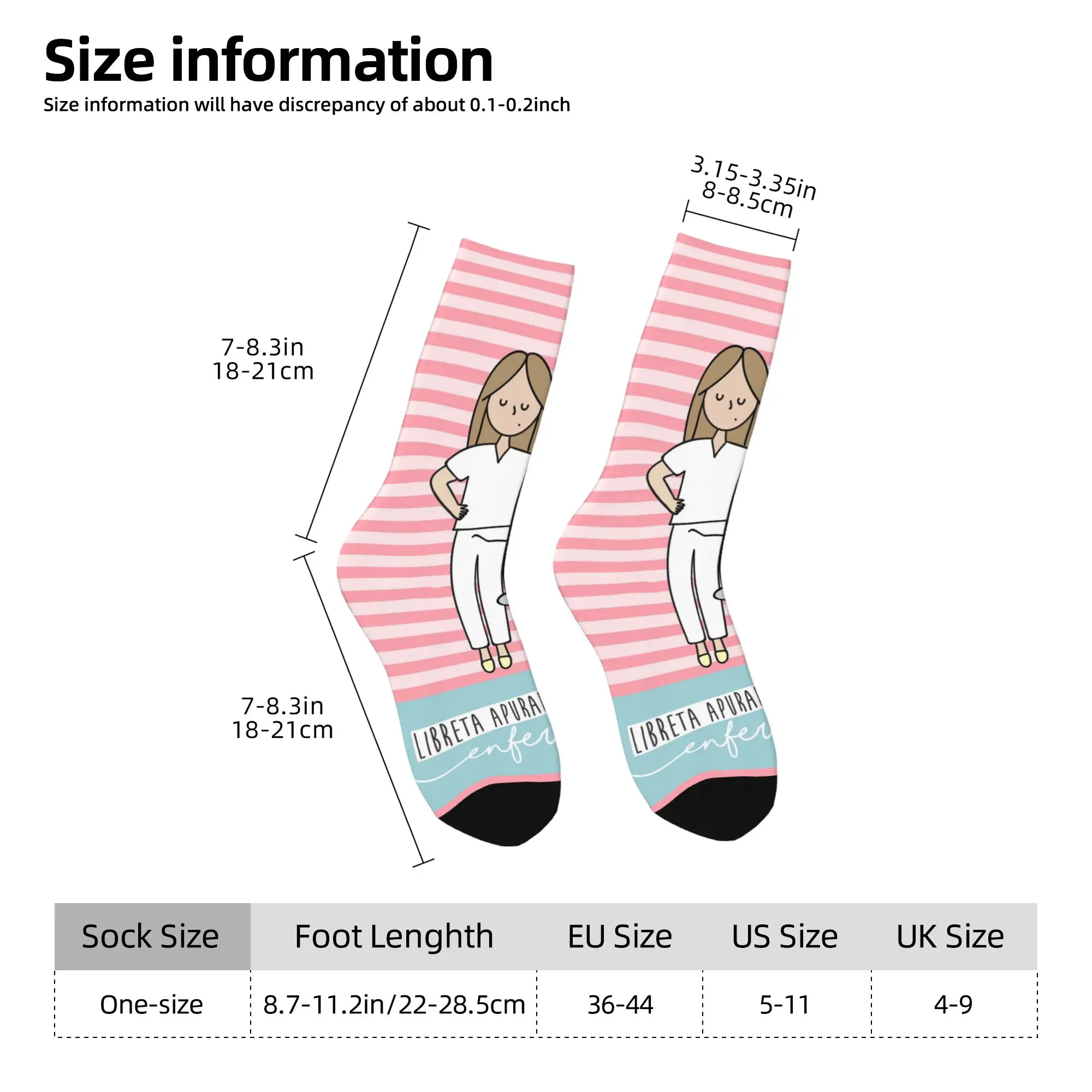 Enfermera En Apuros Doctor Nurse Medicine Funny Crazy Sock for Men Women Breathable Cartoon Sock Spring Summer Autumn Winter