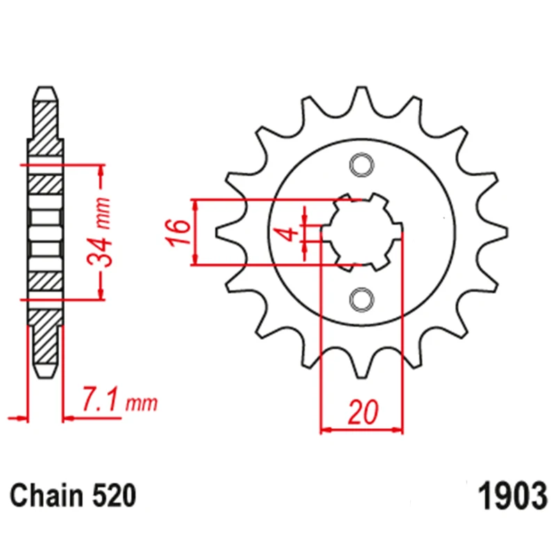 Motorcycle 520 model 14Teeth Front Sprocket Pinion For 125 Du ke 125RC 200RC 200Duke