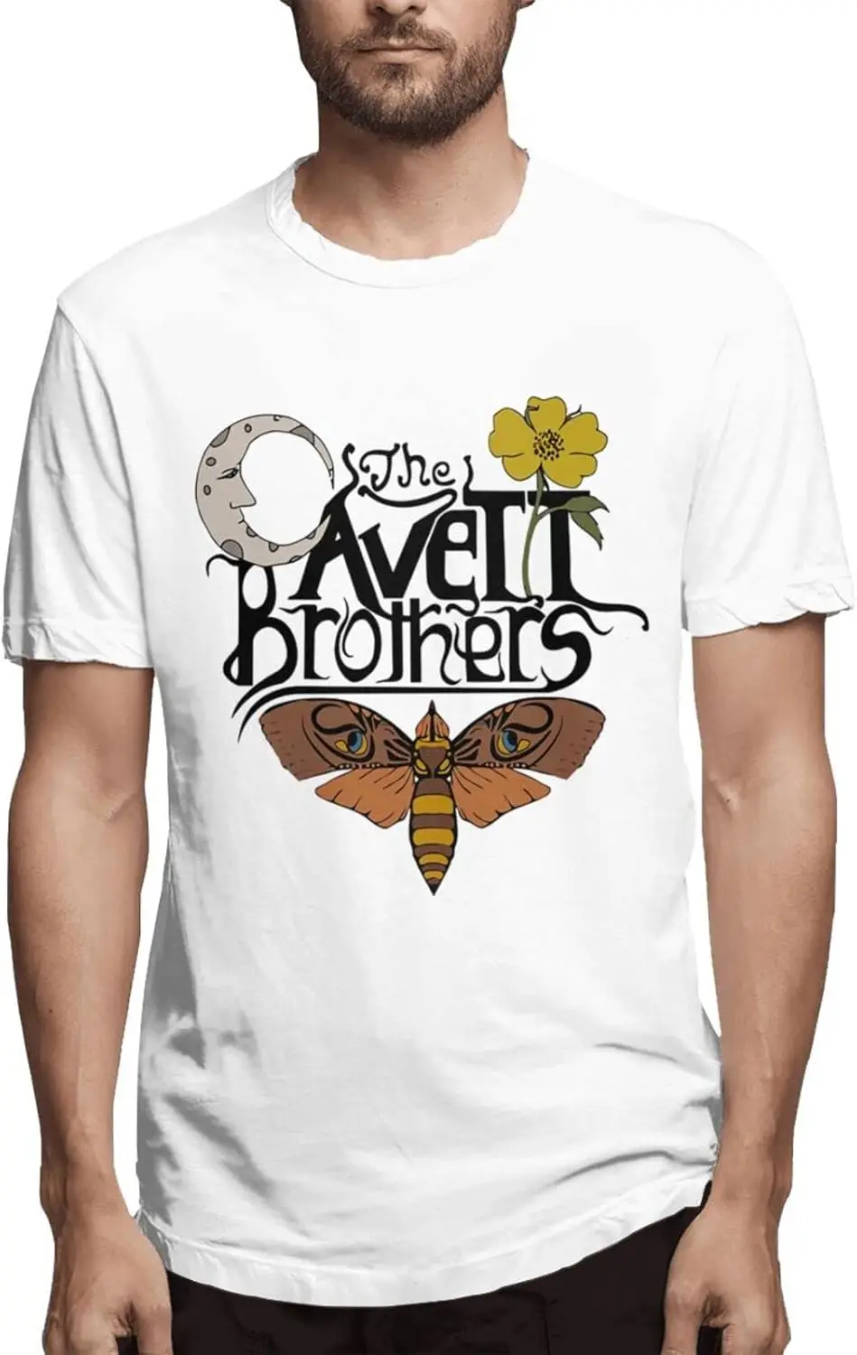 Мужская хлопковая футболка с коротким рукавом Avett Rock Mus Brothers Band