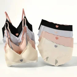 Women Push Up Bra And Panties Set Non-wire Bra Sexy Lingerie Set Low Waist Briefs Women's Comfy Underwear Set Female Intimates