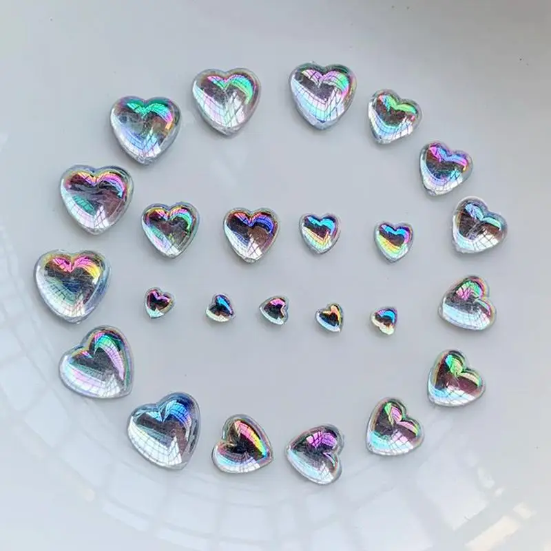 White AB color crystal Heart rhinestone flat back 4mm&5mm&6mm&8mm&10mm optional Rhinestone decoration