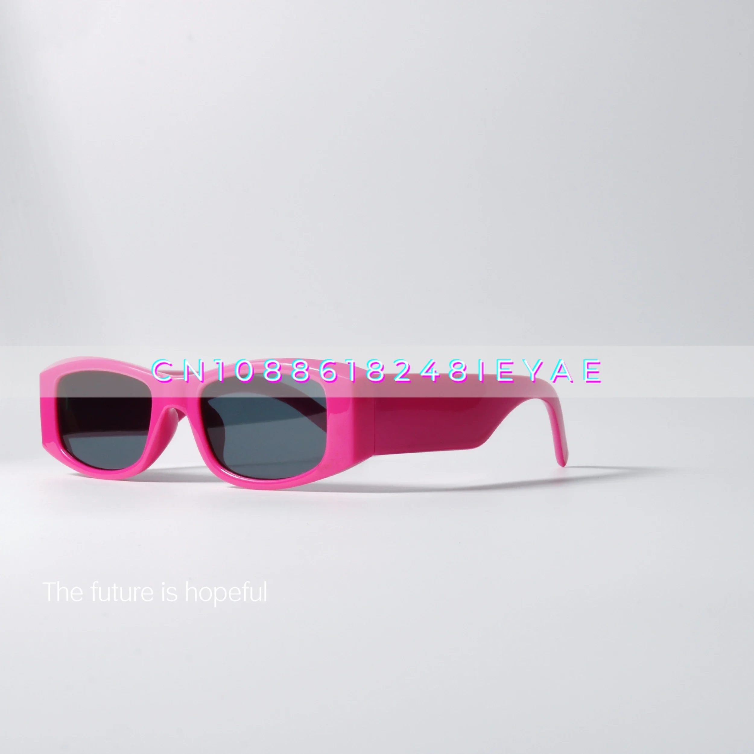 Hip Hop Style Rose Red Sunglasses Uv400 Anti-ultraviolet Radiation Square Punk Myopia Sunglasses