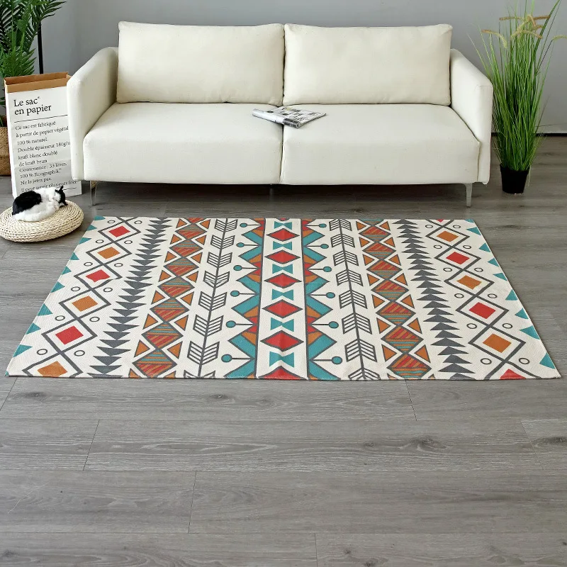 Large Cotton Linen Carpet for Living Room 120x180cm Non-slip Boho Carpets Geometric Area Rug Yoga Mat Bedroom Area Rugs