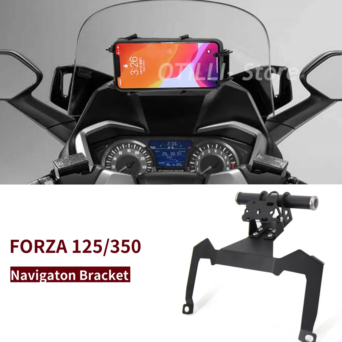 

For Honda FOR Forza-350 FORZA 125 FOR Forza350 Motorcycle Phone Holder Front GPS Stand Navigaton Plate Bracket 2020 2021 2022