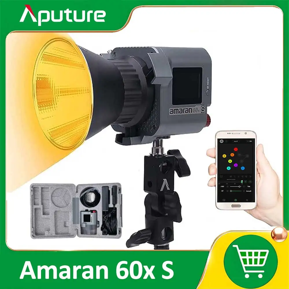 【DO BRASIL】Aputure Amaran 60x S LED Video Light 65W 2700-6500K Bi-color 9 Lighting Effects Bluetooth App Control Studio Light