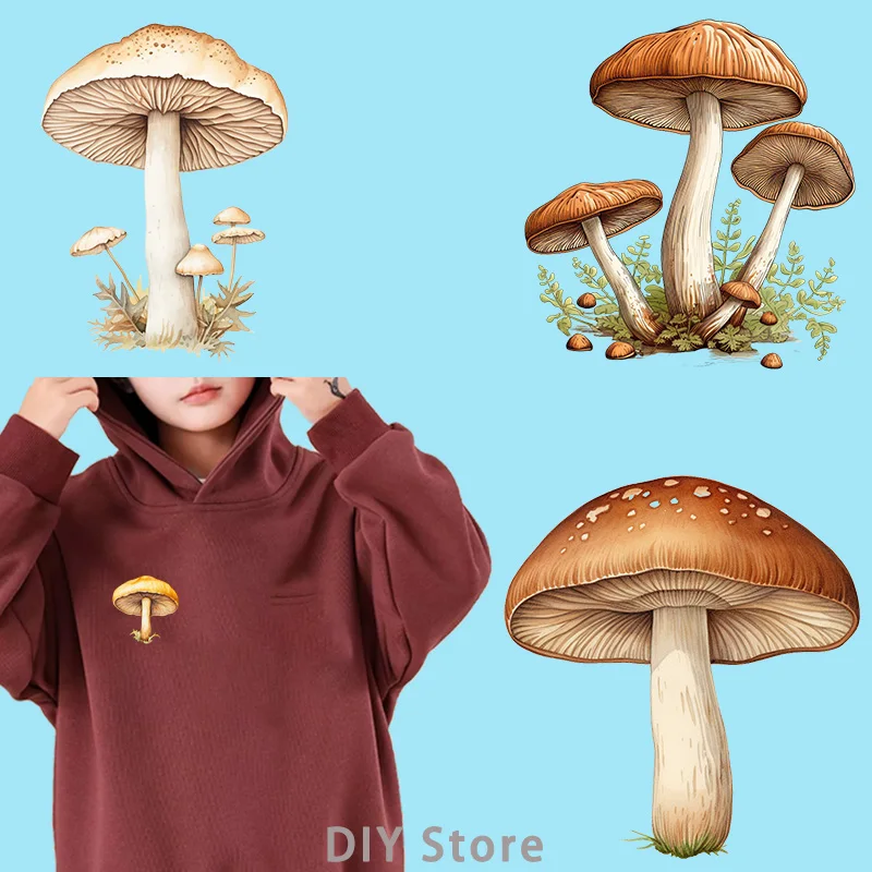 colour Mushrooms dtf  Iron On Patches For Clothing Heat Transfer On Clothes Heat Transfer Iron On Patches patches for clothing.