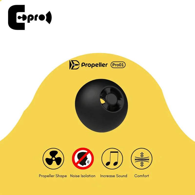 أطراف أذن بديلة من السيليكون مقاس S/M/L من ePro Propeller Pro01 مع قابس ومخروط لسماعات HiFi داخل الأذن مقاس 3.9-5 مم (3 أزواج)