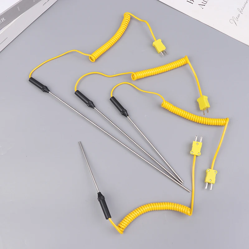 -50C To 1200C K-Type Thermocouple 100/150/200/300/500mm Probe Sensor With Wire Cable Temperature Controller Measuring Tools