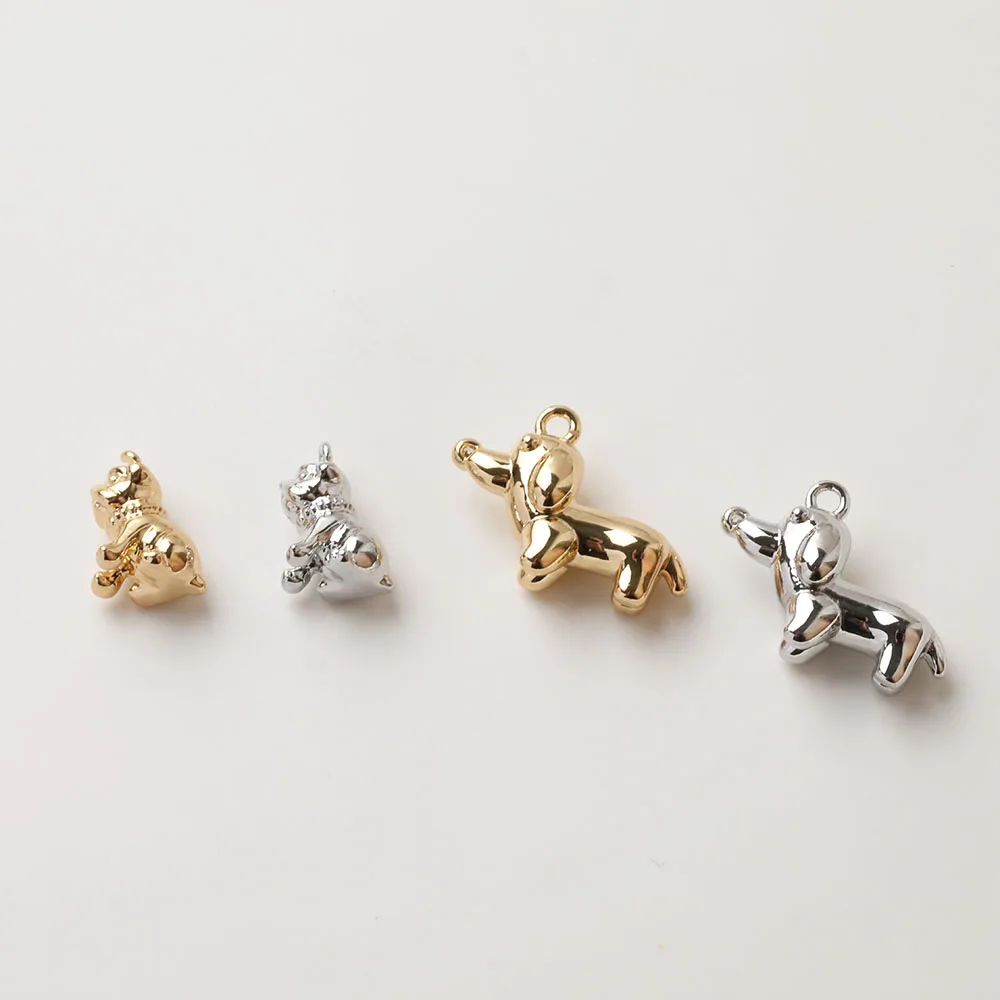 4 قطعة 14K مطلية بالذهب الألماني البلدغ قلادة اليدوية قلادة مجوهرات DIY بها بنفسك صنع لوازم المواد الملحقات