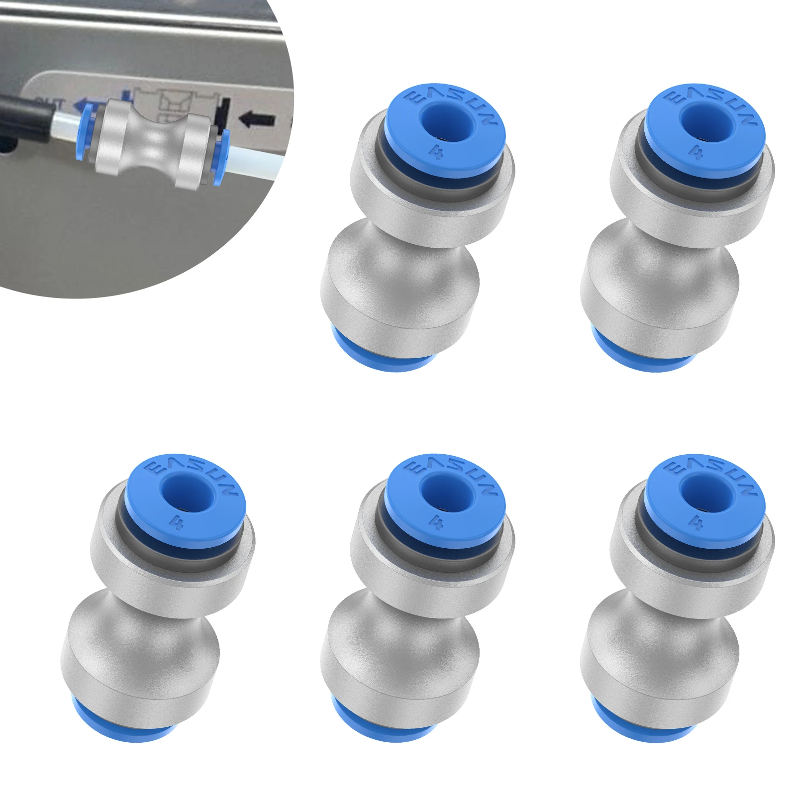 

5 шт. разъем подающей трубки из ПТФЭ для моделей P1S/X1/X1C/X1E, разъем подающей трубки для 3D-принтеров, аксессуары для 3D-принтеров с защитой от засорения