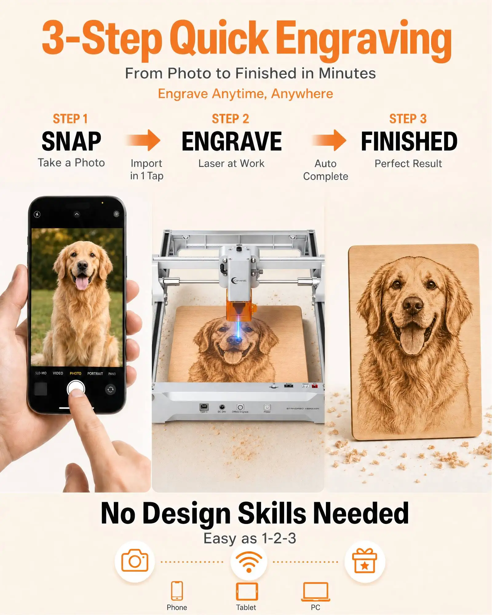 Carverall K15 Pro Laser-Gravier- und Schneidemaschine, Smart DIY-Tool, Anfängerfreundlich, mit kostenloser Software für Telefon- und PC-Nutzung, ideal für Kleinunternehmen – Detail 12