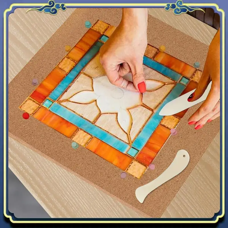 

Latest Stained Supplies And Tools, 12X12in Heat Resistant Stained Work Surface 1/2In Thick Stained Craft Mat,Stained Glass Kits