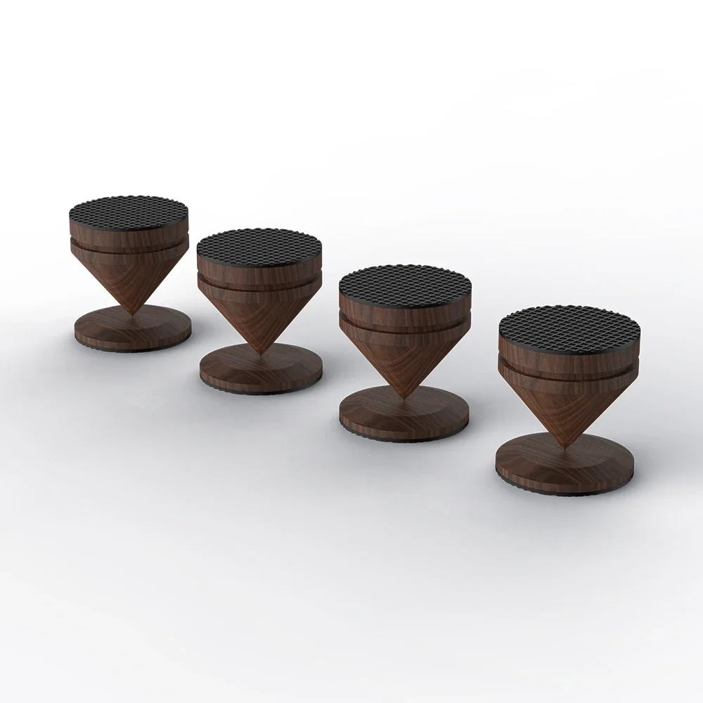 Spike Pad para Altifalante Amplificador, suporte à prova de choque, isolamento Pés Base, Rosewood Speaker, alta qualidade, 4PCs, 33mm