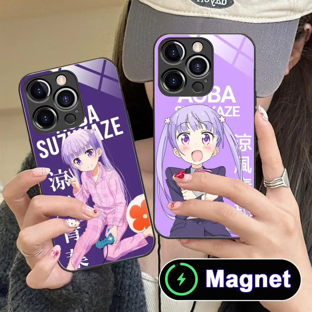 

Game Aoba Suzukaze Phone Case for iPhone 17 16 15 14 13 12 11 Air Pro Max Plus Mini Glass Magnet Cover