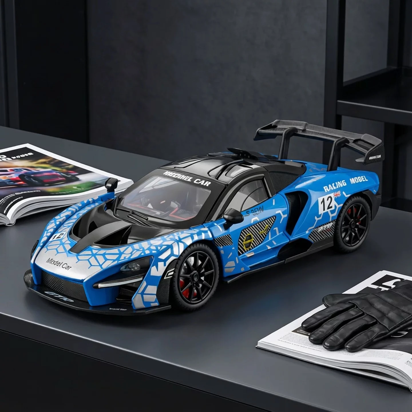 1-24-セナ-トラック専用ハイパーカー-合金ダイキャストモデルカー-シミュレーション車両-ホームデコレーション＆寝室用オーナメント