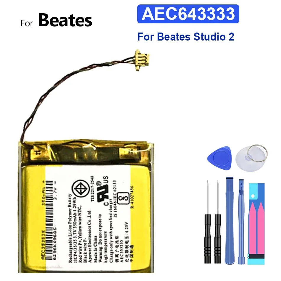 

Replacement Battery AEC643333 AEC353535 For Beates Solo 3.0 2 3 Wireless Bluetooth Headset Solo2 Solo3 Studio 2 2.0 3.7V PA-BT05