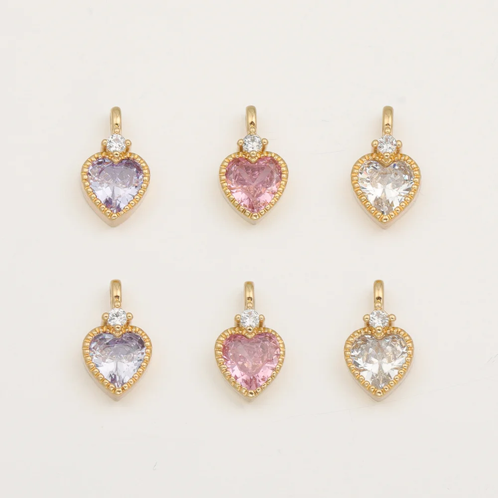 

Cordial Design 50Pcs 7*13MM DIY Pendant For Necklace/Hand Made/Heart/Jewelry Findings & Components/CZ Copper Charms #194091