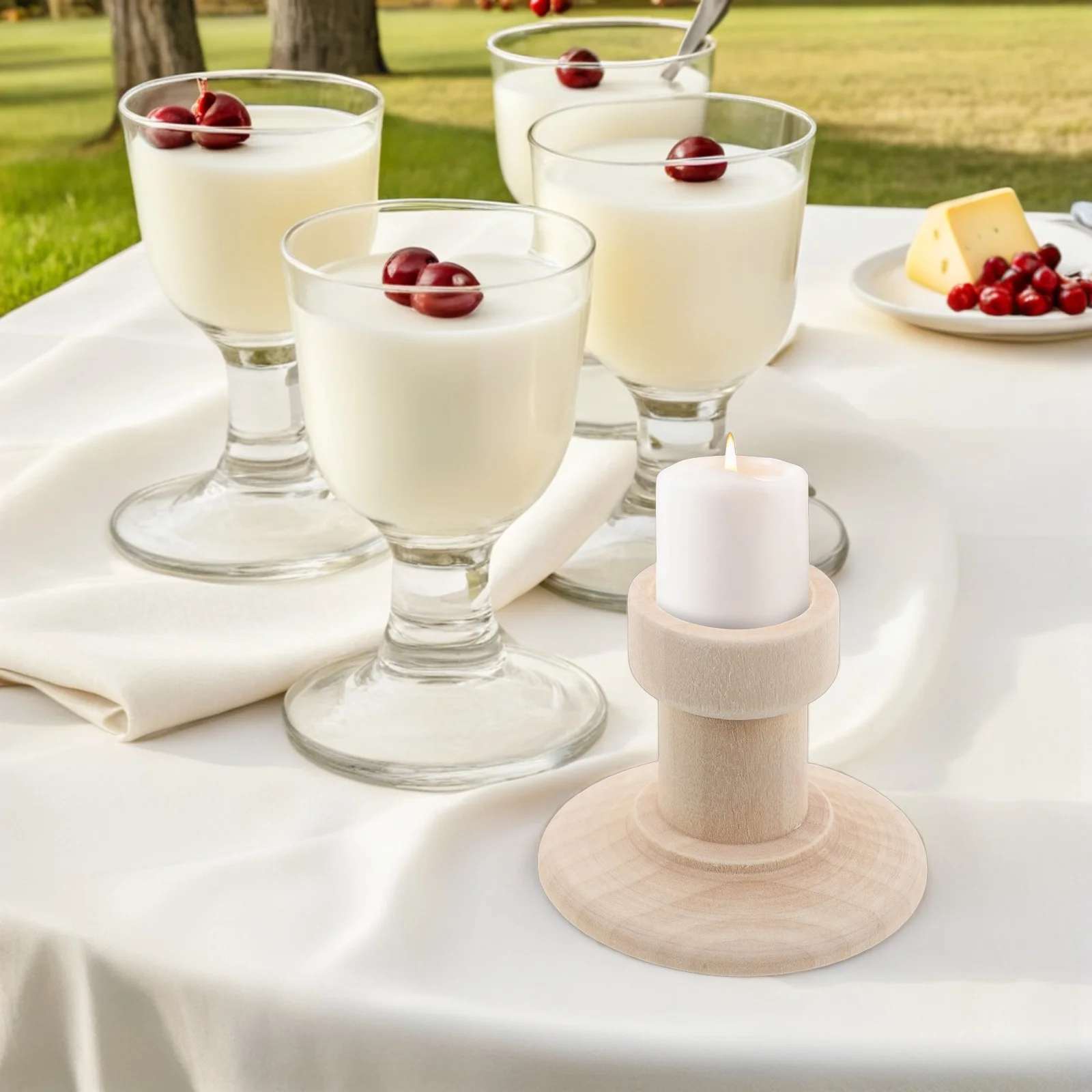 

10Pcs Handmade Wooden Tealight Holders Rustic Log Candlesticks DIY Centerpieces for Table Weddings Holidays Decor