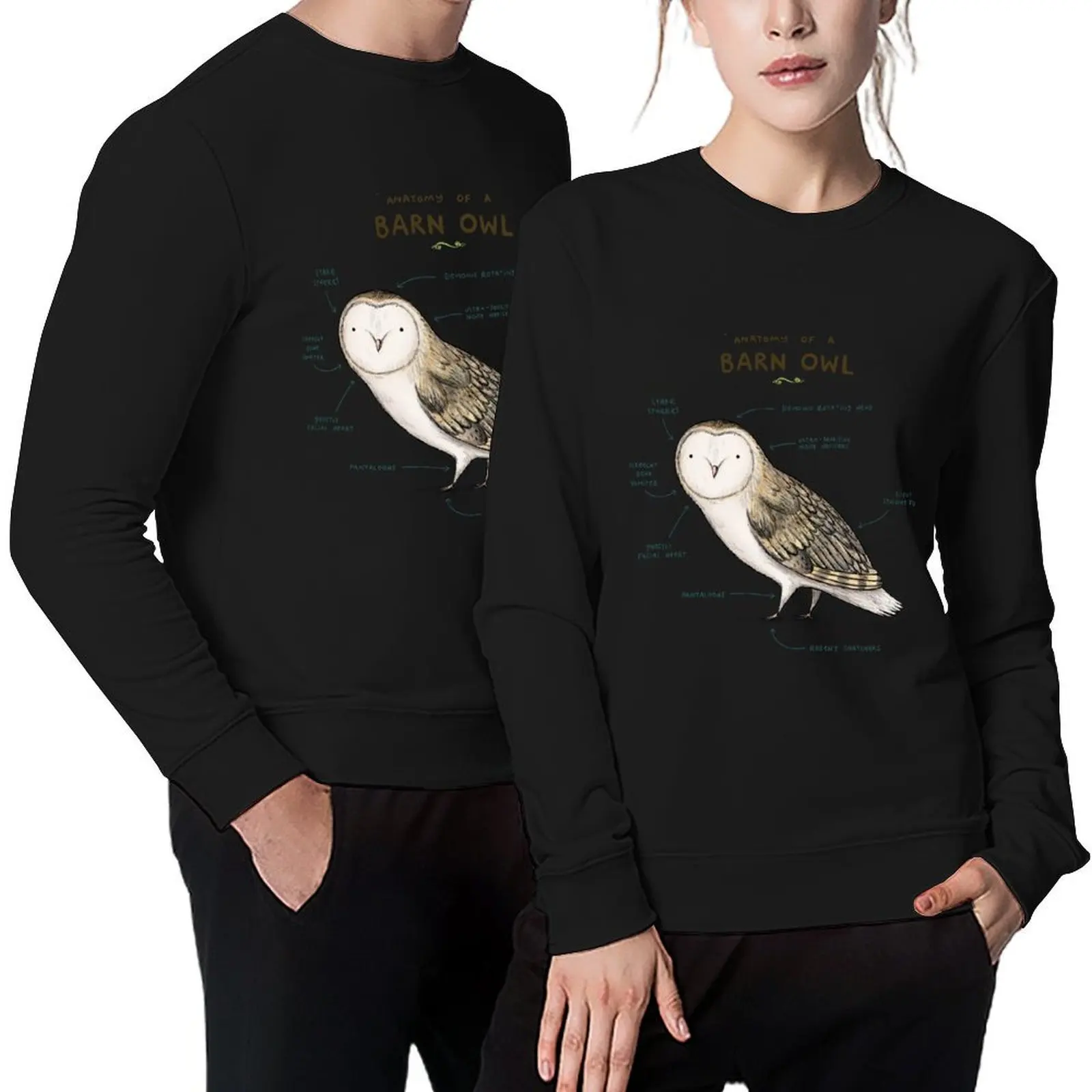 

Anatomy of a Barn Owl Pullover blouse men's winter sweater graphic t shirts men autumn jacket men hooded sweatshirt for men