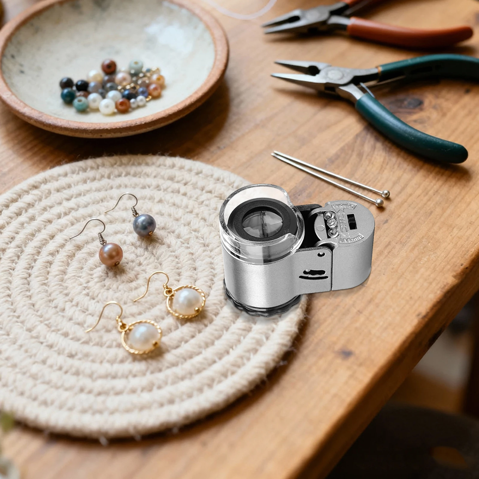 1 قطعة مجهر المجوهرات المحمولة 50X Led أداة مكبرة للعملة النقدية كشف الجيب المكبر أداة خفيفة الوزن