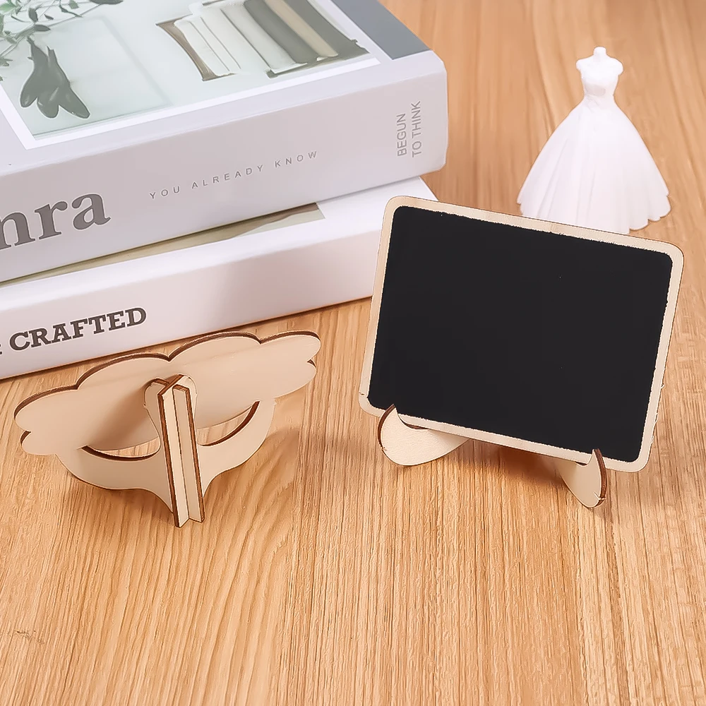 Small Notice Blackboard New Mini Wooden Whiteboard Message Chalkboard Stand Home Decor Craft Message Board Ornaments Office Tool