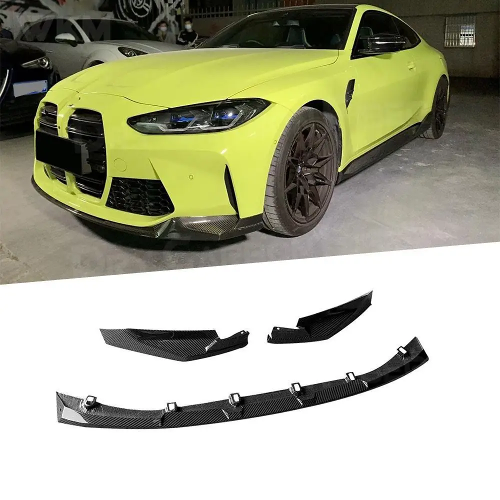 

Dry Carbon Fiber Car Front Bumper Splitter Lip Body Kit Spoiler Diffuser Lip For BMW 3 Series 4 Series G80 G82 G83 M3 M4 2021+