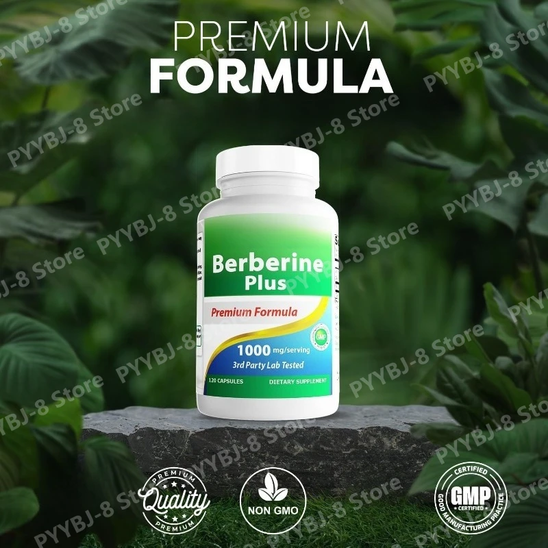 Berberine Plus Capsule contain 1000 mg/Serving plant extract vitamin C and zinc Daily health support 120 pieces per bottle