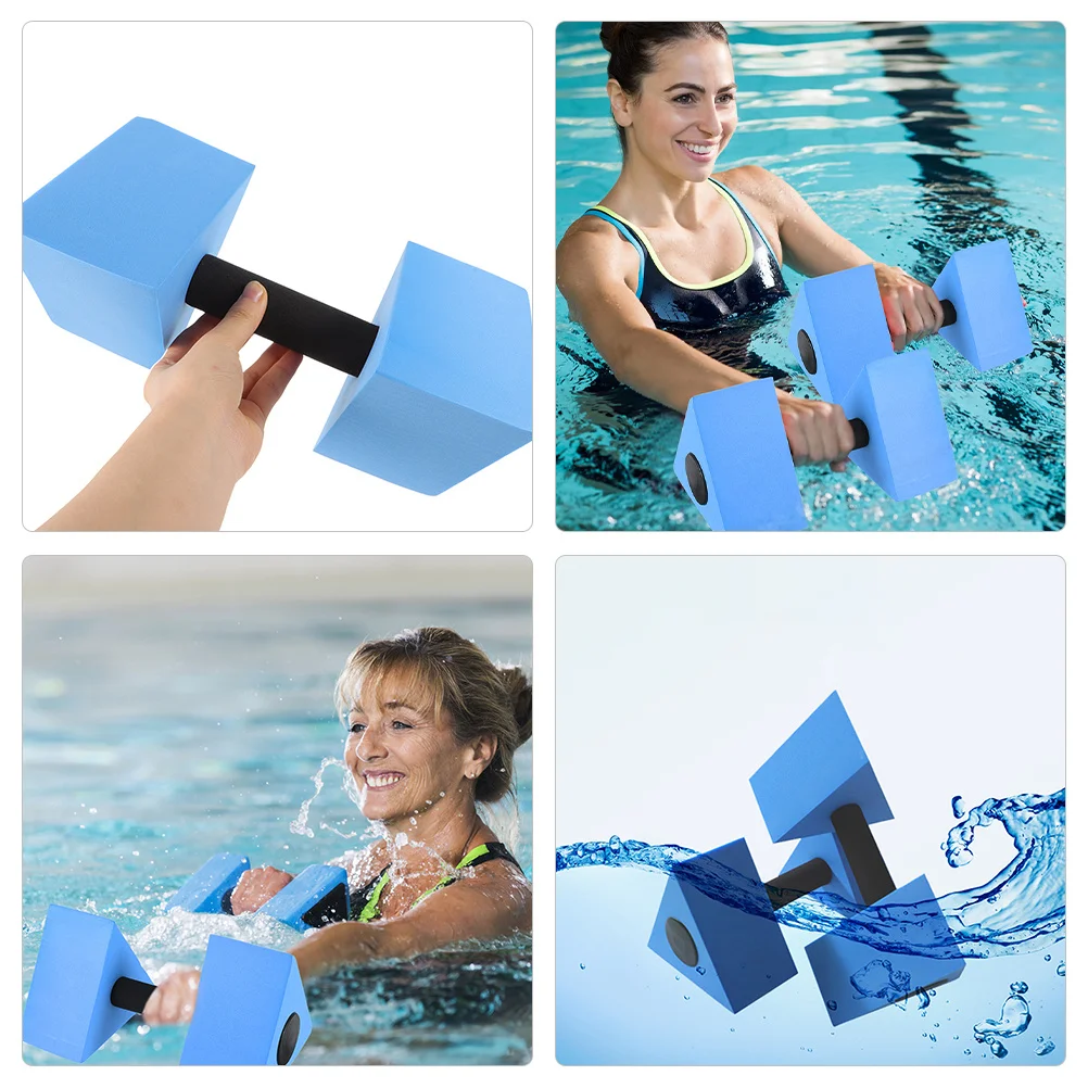 

2 Pcs Water Dumbbells Weight for Pool Exercise Triangular Sports Aqua Equipment Eva Pools