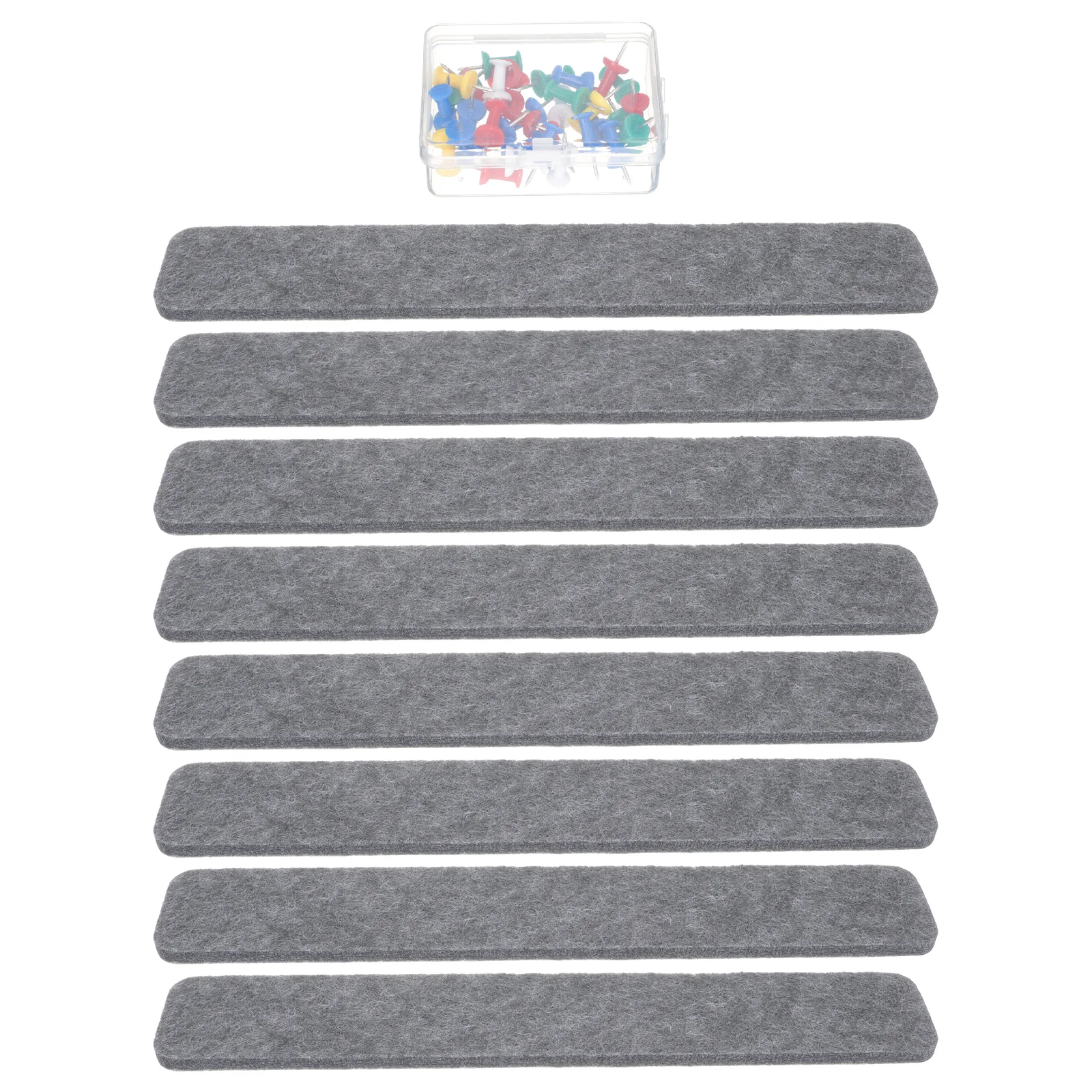 8Pcs Bulletin Board Felt Strips Wall Mounted Memo Bar for Organizing Notes Tasks Decorative Felt Tile Board Pin Strip