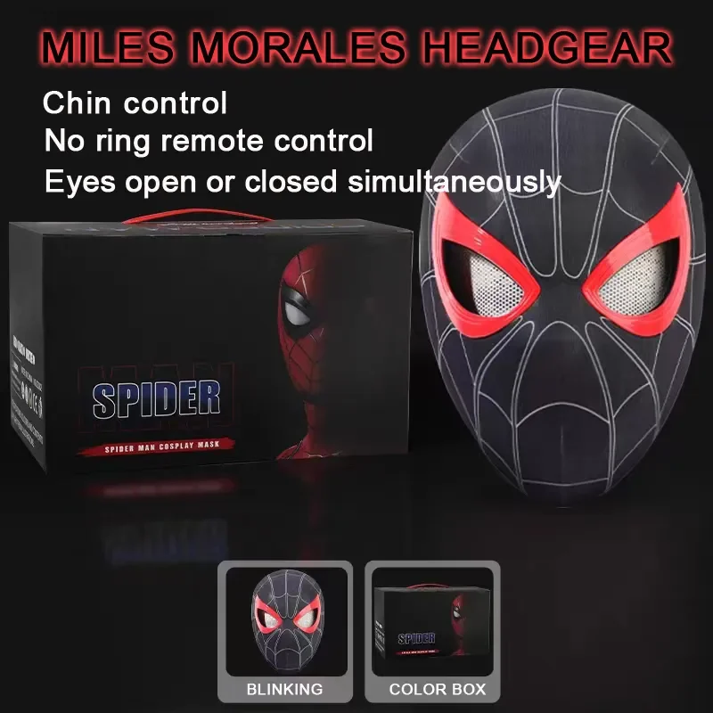 Máscara de Spiderman Sin Camino a Casa con Ojos Móviles, Máscara Elástica de Spiderman 1:1 con Control Remoto, Juguetes para Adultos y Niños, Regalo