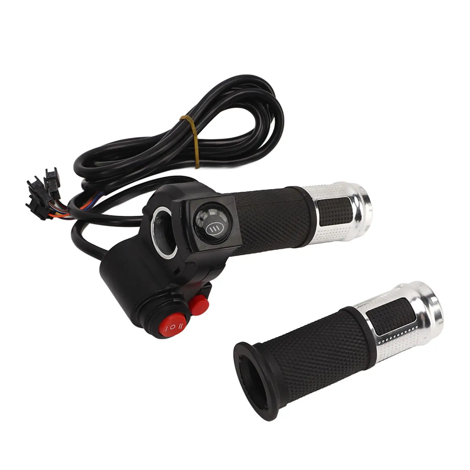 Electric Bike Throttle Handle with 4 Lights & 3 Speed Switch - Bike Retrofit Accessories (2 PCS)