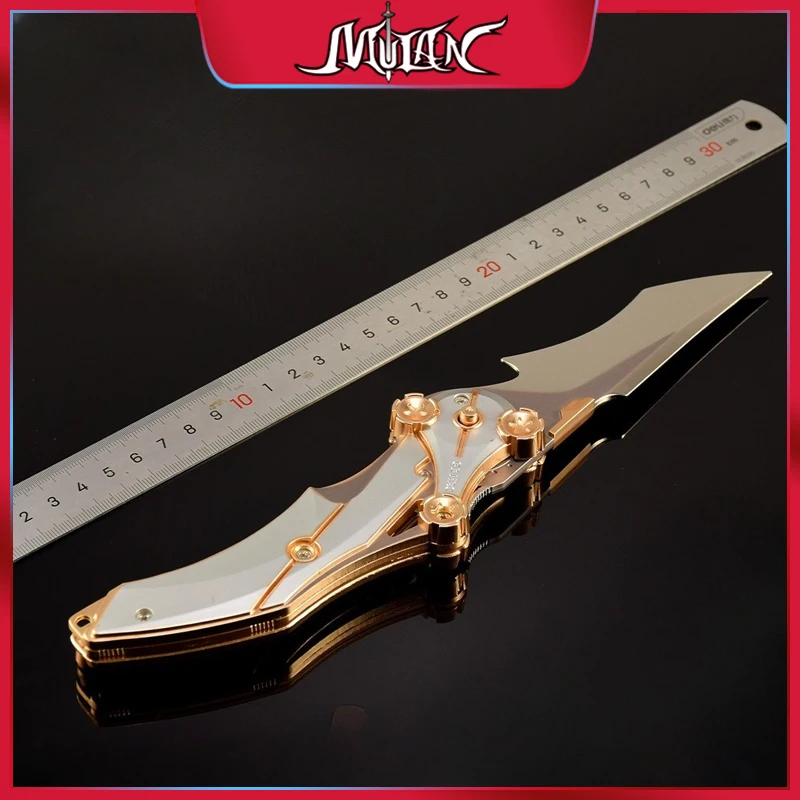 27 CM ‌Arena Breakout‌ Chinese Game Peripherals Blade of Mercy Metal Craft Model Collectible Desk Ornament Creative Gift for Boy