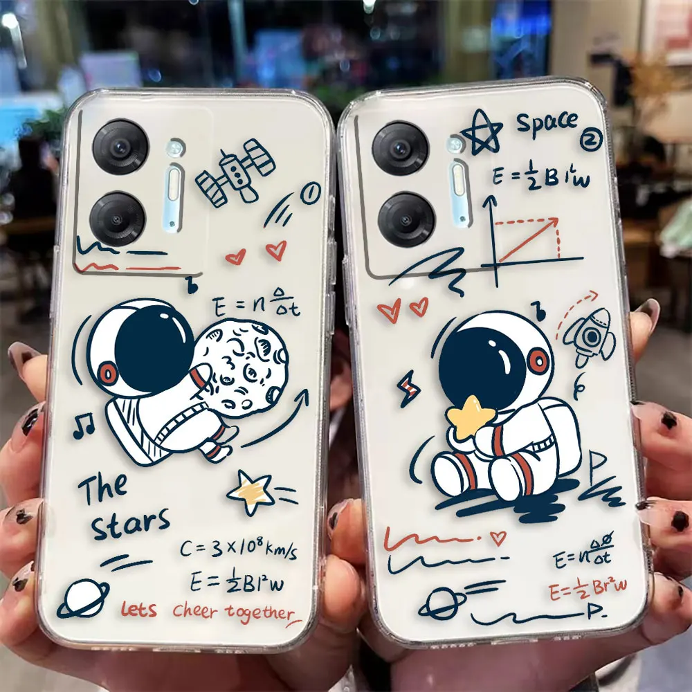 Clear Phone Case For Infinix HOT 9 10 11 12 12i 20 20s 30 30i POVA 2 3 4 PRO PLAY Case Funda Shell Cove Cartoon Astronaut Space