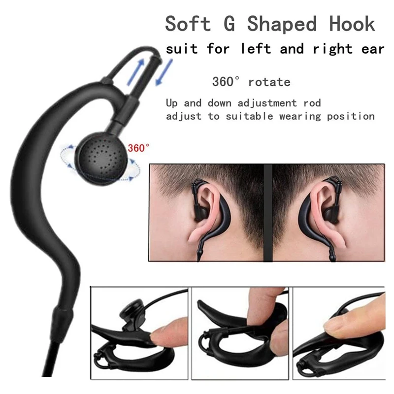SCLS 10 Stücke G-förmige Ohrhörer Headset PTT Mit Mikrofon Für Motorola 2 Weg Radio CP040 CP200 Walkie Talkie Kopfhörer