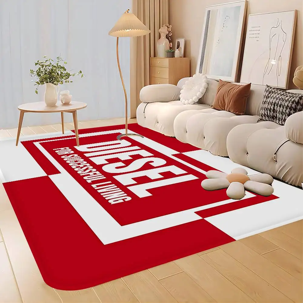 D-Diesel Logo Floor Mat Retro Multiple Choice Living Room Kitchen Rug Non-Slip Modern Home Decor