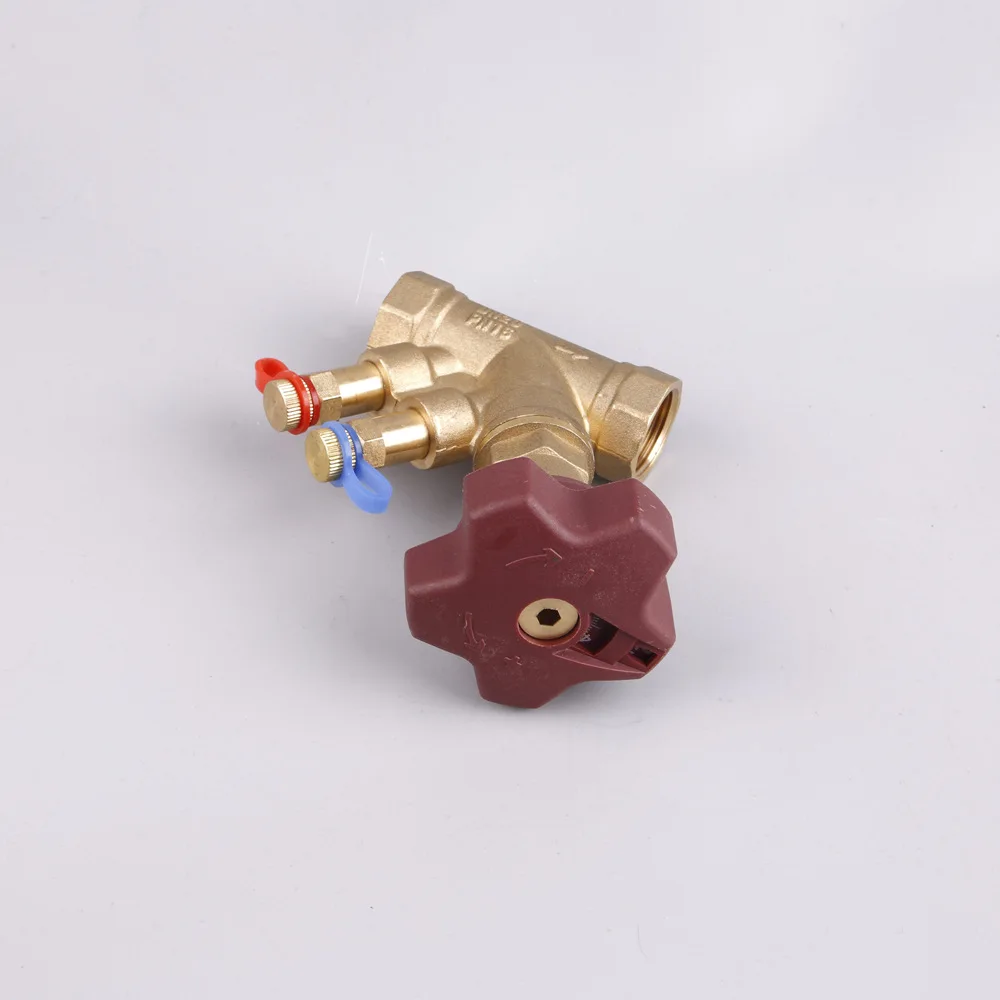 Brass Static Flow Control Valve DN15-DN50 Digital Locking Adjustment Balance Valve