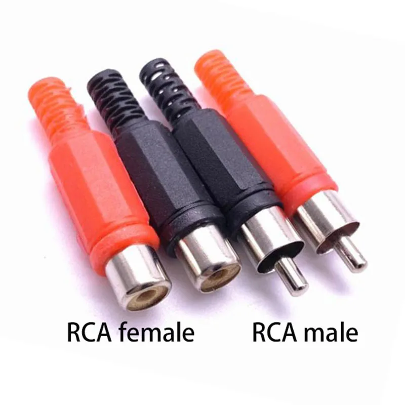 RCA Plastic Male female Jack Connector adapter Solder Audio Video AV Plug Handle Plugs Channel Dual welding Tool DIY A6