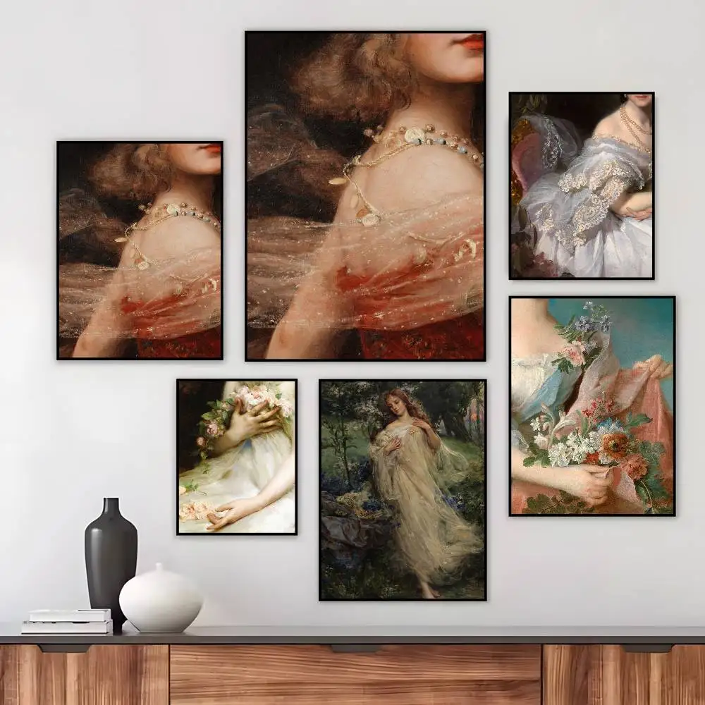 Classic European Painting Woman Poster Art canvas HD aesthetic Printing Paper Wall Art for Living Room Bar fashion Home Decor