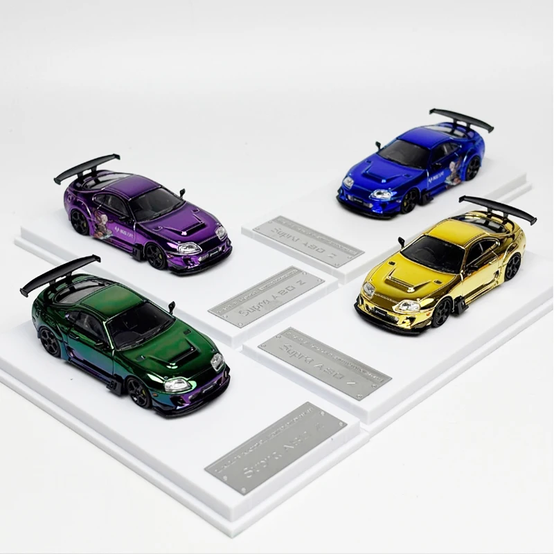 LMLF 1:64 Scale Supra A80 Z Wide-body Modified Electroplated Color Alloy Simulation Car Model Classic Collection Model Boy Gift