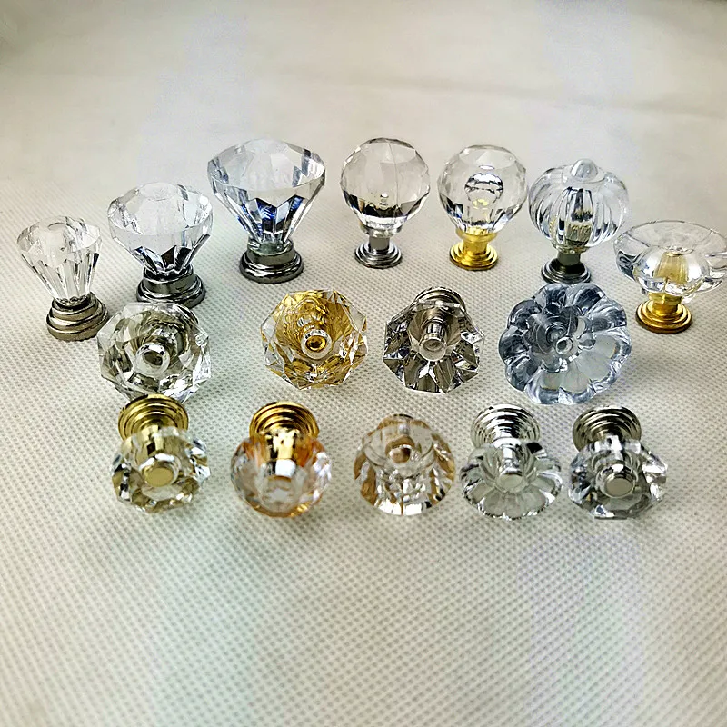 Variety Style Acrylic Door Drawer Cabinet Wardrobe Pull  Knobs Furniture  Handle Wholesale