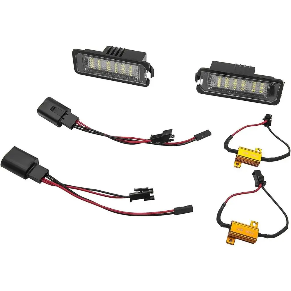 

12 В 6000 К 2 шт. светодиодный светильник номерного знака Canbus Для VW Golf MK4 MK5 MK6, Passat,.3D0943021A, 1J6943021B, 3C5943021,