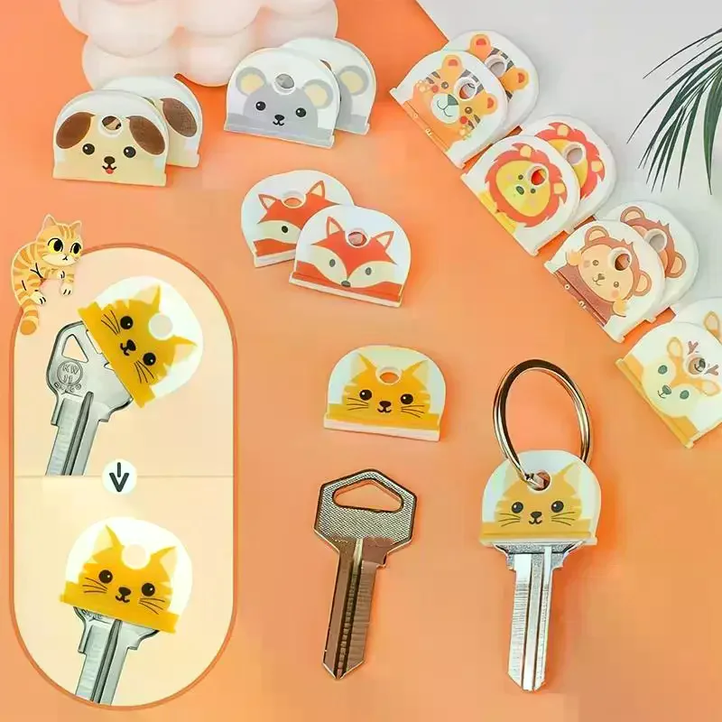 Flexible Silicone Anti Slip Key Caps Cover Set Soft Protectors Colorful Key Identifier for Home Car Office Keys