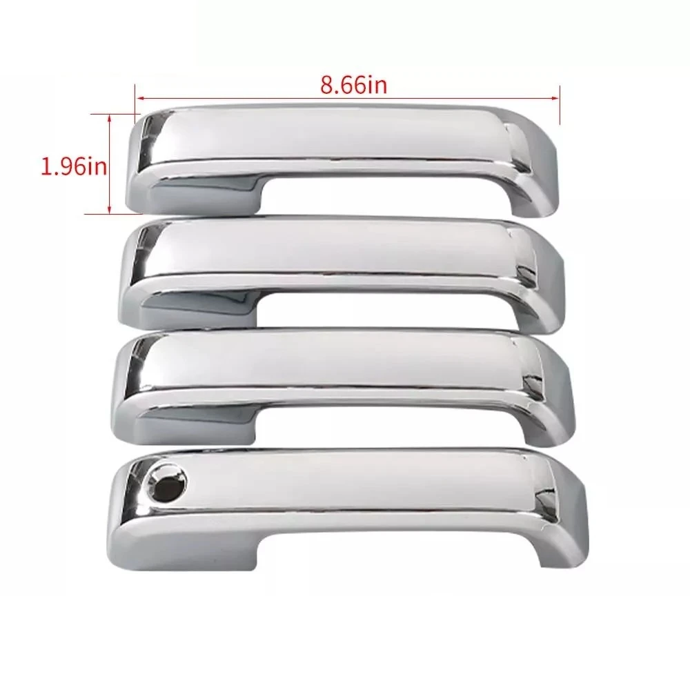 غطاء مرآة الرؤية الخلفية ومقبض الباب ديكور الكسوة لفورد F-150 2015-2020 كروم